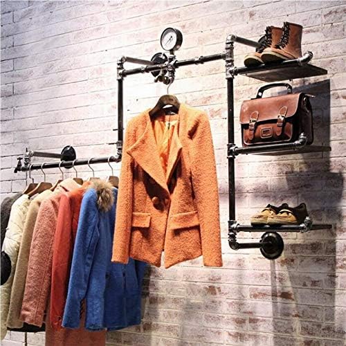 OTOGARE Endüstriyel Retro Boru Asılı giyim rafı Çok Fonksiyonlu Duvara Monte Giyim Mağazası vitrin rafı