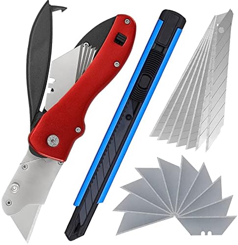 Katlanır Maket Bıçağı, Ağır Hizmet Tipi Kutu Kesiciler, 2 Paket+Maket Bıçağı, Hızlı Değişim Bıçağı, ABS Sapında Bıçak Saklama-104