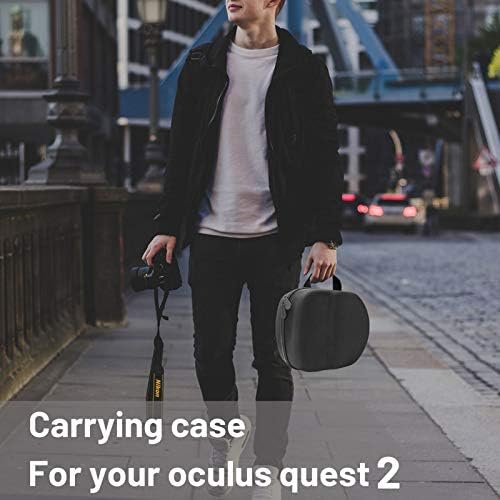 caralin Sert Koruyucu Kapak Saklama Çantası Taşıma Çantası-Oculus Quest 2 VR Kulaklık
