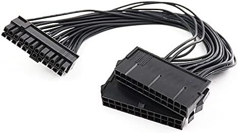 Çift PSU Güç Kaynağı ATX Anakart için 24 Pin Uzatma Kablosu,24 Pin 20 + 4 Çift Çoklu PSU Güç Kaynağı kablo ayırıcı Adaptör