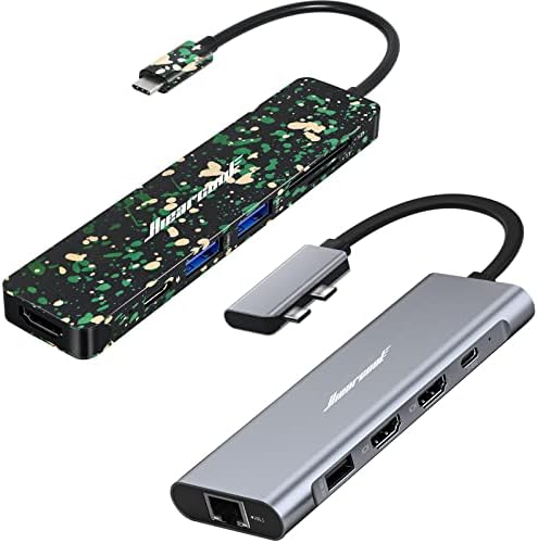 USB C Hub, Hiearcool MacBook Pro Adaptörü USB C Dongle, 7 in 1 USB C HDMI Multiport Adaptörü USB C Dizüstü Bilgisayarlar için
