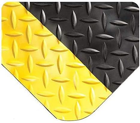 Wearwell Inc Siyah / Sarı Elmas Plakalı Spongecote Mat 6 ft. G x 38 ft. L, 9/16