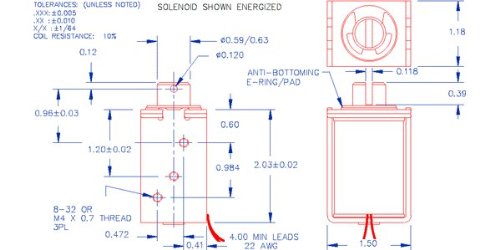 MSS Açık (Kutu D) Çerçeve Solenoidi, Çekme Tipi, 12,0 Volt DC Aralıklı (%50) Görev, 1,18 (30 mm) G X 1,50 (38 mm) Y X 2,03