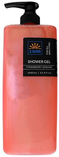 3 Suns Strawberry Daiquiri Duş Jeli-Vücudunuzu Çilek Kokusuyla Köpürtün-Cilt Bakımı için Nemlendirici Vücut Yıkama - Tüm Cilt