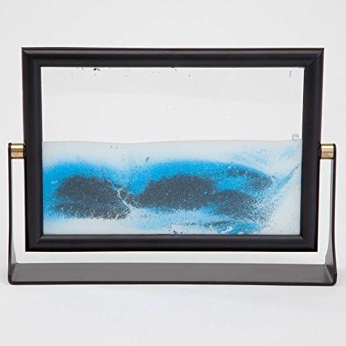 Parçalar ve Parçalar - Hareket Halinde Kum (8x 5-5 / 8) - Mavi Kum Dalgaları Hareketli Sanat-Kum Resmi-Sürüklenen Kum Manzarasının