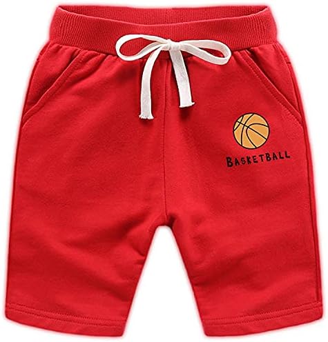 EISHOW 2-Pack Bebek Erkek Kız Şort Basketbol Futbol Komik Baskı Kısa Pantolon Yumuşak Pamuk Şort İpli Cepler ile