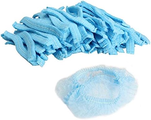 Yangın kuş Basit 200 PCS Dokunmamış Tek Kullanımlık Pilili Anti Toz Şapka Banyo Kapaklar için Spa Saç Salon Güzellik (Mavi)