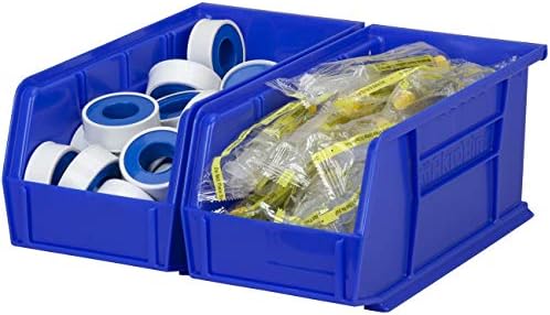 Akro-Mıls 30230 AkroBins Plastik Saklama Kabı Asılı İstifleme Kapları, (11 İnç x 5 İnç x 5 İnç), Mavi, (12'li Paket)