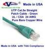 Made in USA, (19 Ft), Cat5e Ethernet Yama Kablosu-RJ45 Bilgisayar Ağ Kablosu-Yeşil