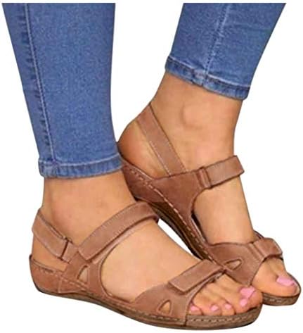 HİRİRİ Ayarlanabilir Sandalet Kadınlar için Geniş Genişlik Ayakkabı Askısı Düz Sandalet Şık Burnu açık Düşük Topuk Toka Şık