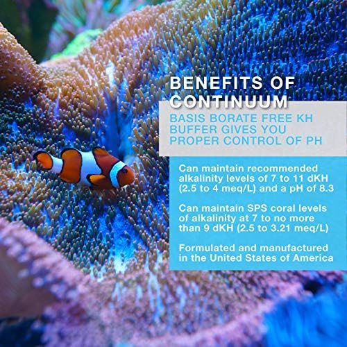 Continuum Aquatics Borat İçermeyen KH Tamponu - Deniz Balıkları ve Resif Akvaryumları için Alkalinite Artırıcı pH ve KH Kontrol