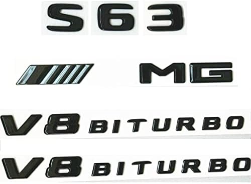 weekeight Parlak Siyah Harfler için S63 AM V8 BİTURBO Rozetleri Amblemler forMercedes W222
