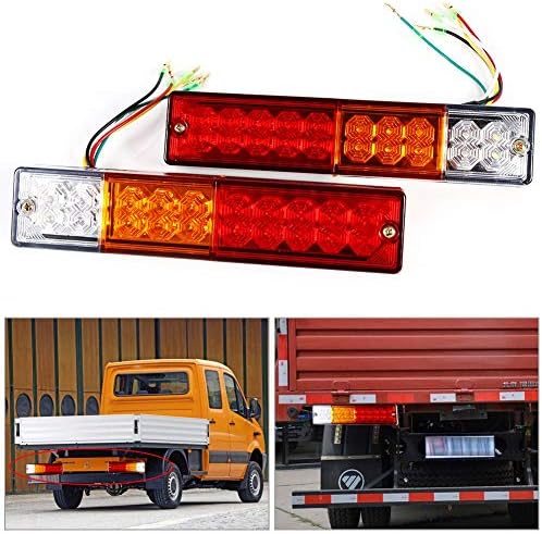 Led 24 V arka ışıkları - LED kamyon kuyruk ışık Bar 2 pcs Dönüş sinyali Fren Ters koşu arka lambası Su geçirmez için kamyon