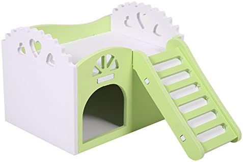 Pet Hamster Uyku Kale, Küçük Pet Sıçan Nest House Hideout 2 Katmanlar ile Merdiven Egzersiz Oynarken Oyuncak (Yeşil)