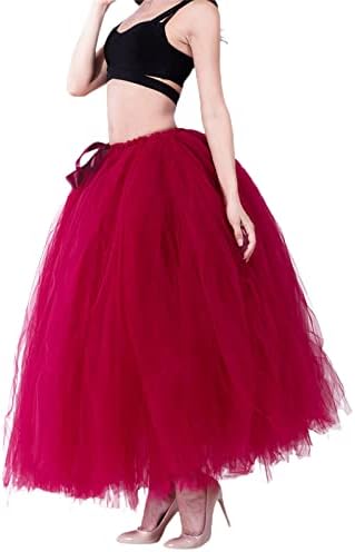 BABAMOON Kadın Prenses Kabarcık Etek Düz Renk Örgü Uzun Overskirt Performans Fotoğraf Giyim Kravat Up Bel Yarım Etek