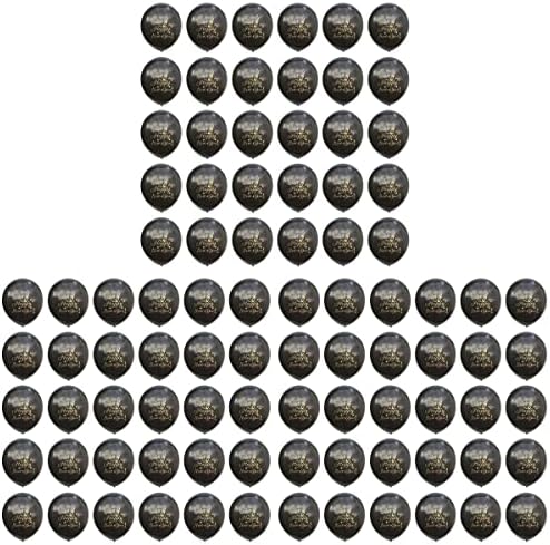 SOIMISS 300 Pcs 12 İnç Mutlu Yeni Yıl Alüminyum Folyo Balon Set Parti Malzemeleri Dekorasyon Arka Plan Süsler (Siyah)