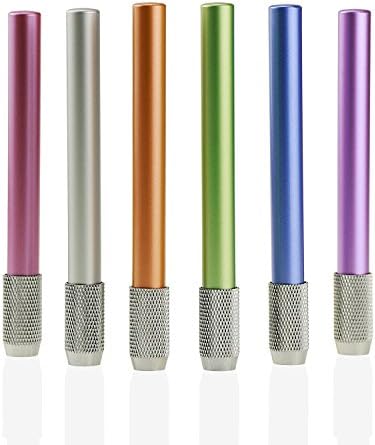 YOUSHARES Alüminyum Çeşitli Renkler Kalem Uzatıcı-Düzenli Boyutta Renkli Kalemler için Kalem Genişletici Tutucu (6 Adet)