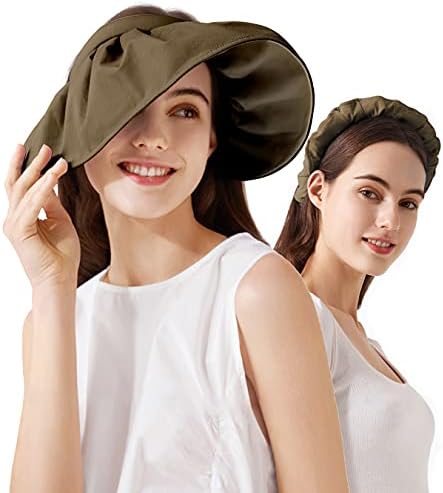Kadınlar için güneşlik Şapka Roll Up UPF 50 + UV Güneş Koruyucu Cabrio Yaz Plaj Şapka