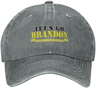 Gidelim Brandon Şapka, Erkekler Kadınlar için Fjb Beyzbol Şapkası, Komik Klasik Kovboy Şapkası, yıkanmış Ayarlanabilir Gri