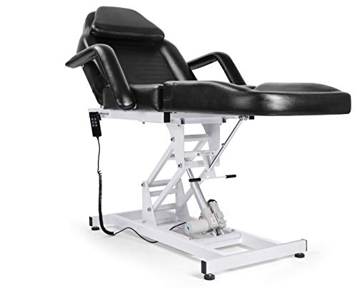 Salon Tarzı Elektrikli Siyah masaj Masası güzellik yatağı Sandalye Motorlu Reclinable Yükseklik Güç Kaldırma Salon Stüdyo Ekipmanları
