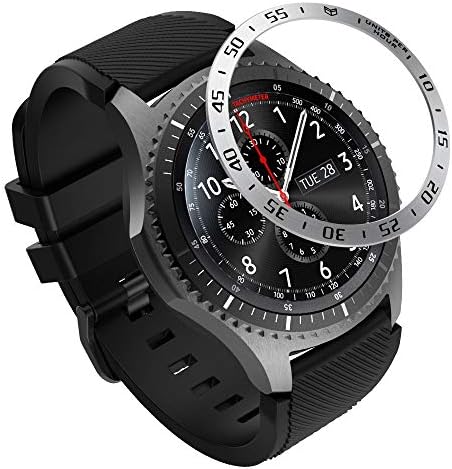 MoKo Çerçeve Halkası Samsung Gear S3/Galaxy Watch 46mm ile Uyumlu, Paslanmaz Çelik Çerçeve Şekillendirme Kadranı Koruyucu Yapışkan