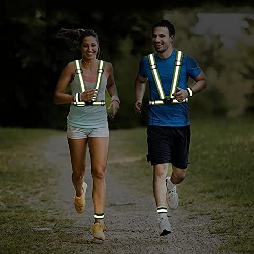 CarWorks Koşu Yansıtıcı Yelek Dişli 1 Paket,Yansıtıcı Sapanlar Gece Koşu Sürme Giyim Yelek Ayarlanabilir Güvenlik Yelek Elastik