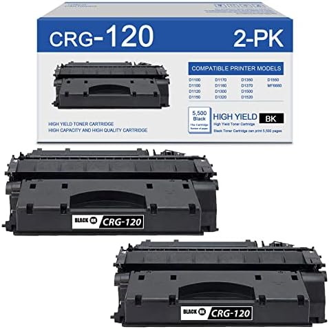 2 Paket Siyah 120 Uyumlu Kartuş CRG120 Toner Değiştirme için D1300 D1320 D1350 D1370 D1100 D1120 D1150 D1170 D1180 D1500 D1520