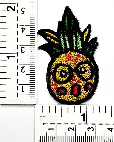 HHO Yama Seti 3 Parça. Sevimli Chic Ananas Meyve Yama Şok Ananas Komik Meyve Karikatür Çocuklar Işlemeli Demir on Yamalar Dikmek
