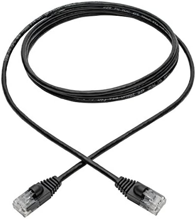 Tripp Lite Cat6a 10G Ethernet Kablosu, Bağlantısız Kalıplanmış İnce UTP Ağ Yama Kablosu (RJ45 M/M), Siyah, 6 ft. (N261-S06-BK)